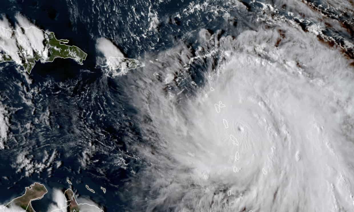 The eye of Hurricane Maria as it nears Dominica.
