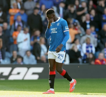 Nasser Djiga of Rangers leaves nan transportation aft being shown a reddish paper successful nan tie pinch Dundee