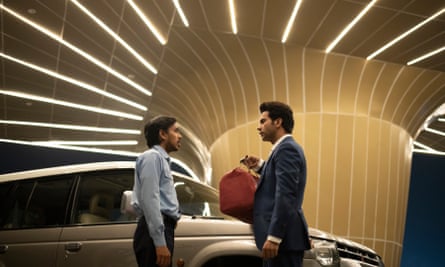 Adarsh Gourav and Rajkummar Rao in Netflix’s The White Tiger.