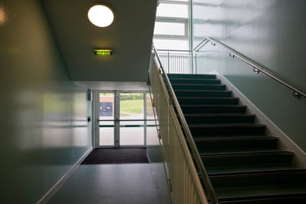 An empty staircase in a school