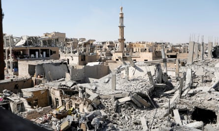 Bombed-out buildings in the old city of Raqqa, Syria, after clashes with Islamic State