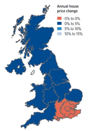 UK house price growth map