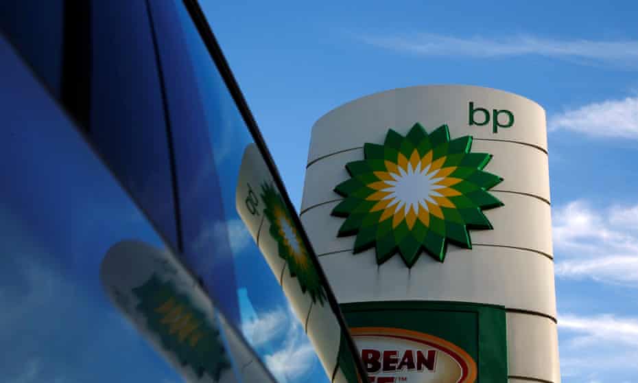 the BP logo at a petrol station