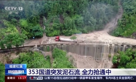Drone footage shows mudslides after heavy rain in southern China
