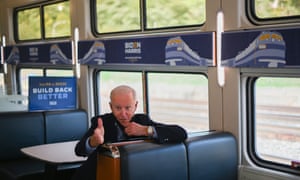 Destination: your doorstep. Democratic presidential nominee and former Vice President Joe Biden chatting to a voter who’s out of picture on a train to Pittsburgh yesterday.