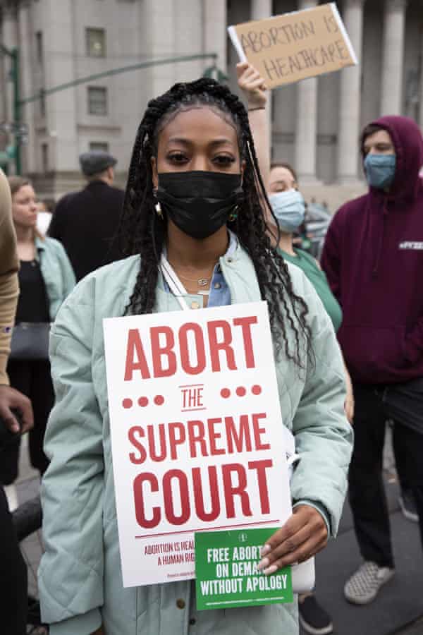 A demonstrator in New York City, one of many nationwide protests on Tuesday.
