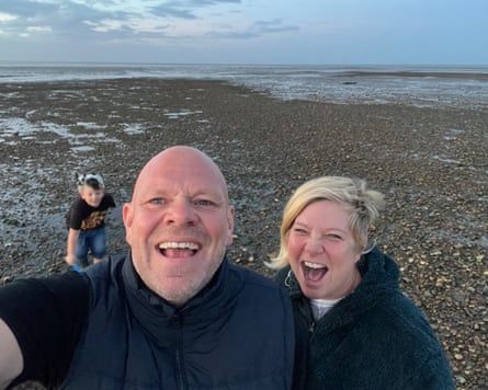 Tom Kerridge and Beth Cullen-Kerridge, with son Acey in the background.