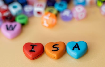 Colourful hearts with letters of Isa