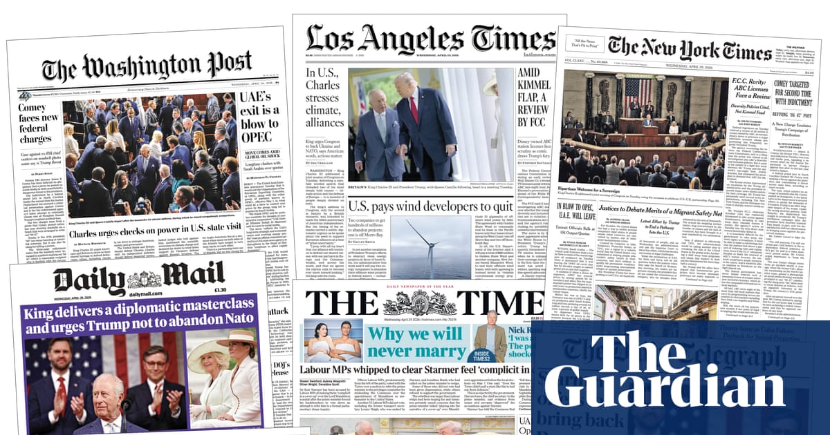 ‘Subtle rebuttals’: what the papers say about King Charles and Trump