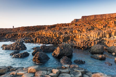 The Giant’s Causeway in golden dusk light