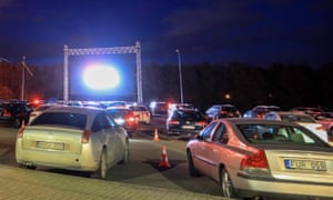 The Autokino drive-in cinema in Vilnius, Lithuania