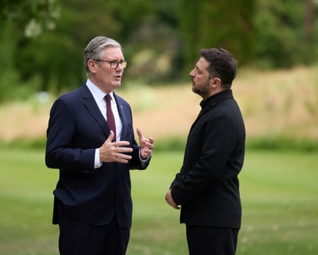 Britain's prime minister Keir Starmer meets with Ukraine's president Volodymyr Zelenskyy on the sideline of the G7 summit, in Evian, eastern France last week.
