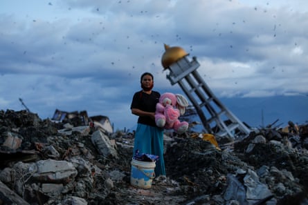 Woman in the aftermath of an earthquake, Indonesia