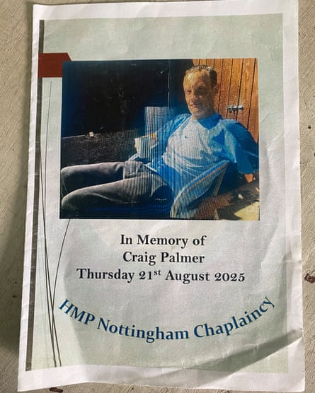 A printout for Craig’s funeral