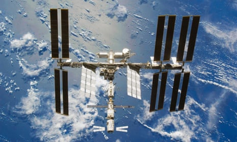International Space Station with the Earth far below
