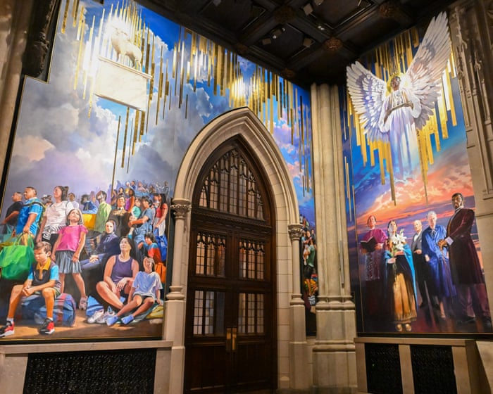 ‘We’re all in this together’: New York cathedral pays tribute to immigrants with new mural