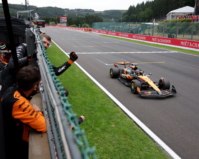 Belgian Grand Prix: Oscar Piastri prevails after lengthy rain delay at Spa – live