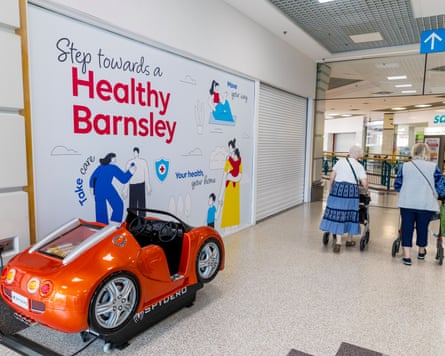 Hospital corridor in Barnsley with a