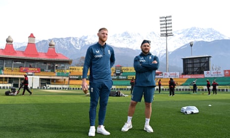 Ben Stokes and Brendon McCullum oversee practice at the HPCA Stadium