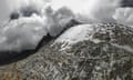 Aerial view of the Humboldt glacier, in Merida, Venezuela
