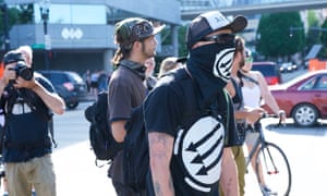 An anti-fascist counter-protester in Portland, Oregon.