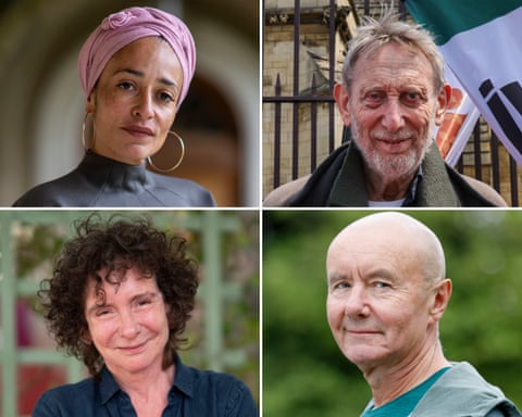 Clockwise from top left: Zadie Smith, Michael Rosen, Irvine Welsh and Jeanette Winterson