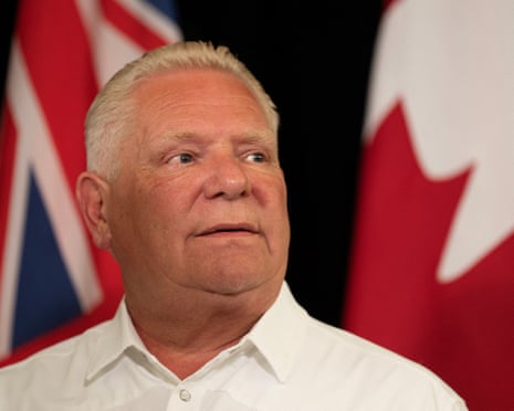 Ontario premier Doug Ford attends the Calgary Stampede in Canada on 6 July.