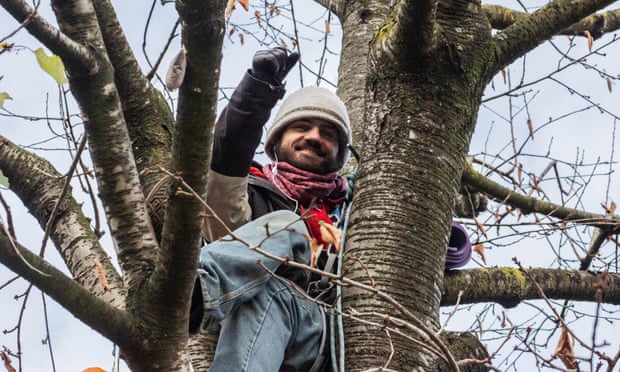Tree protester Marcus Carambola in 2021.