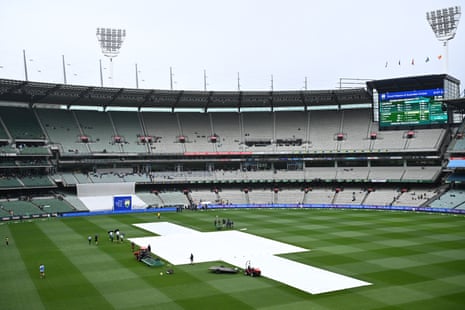 General view of covers on the pitch
