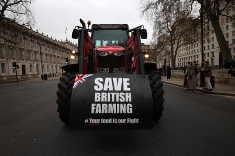 A tractor at the protest.