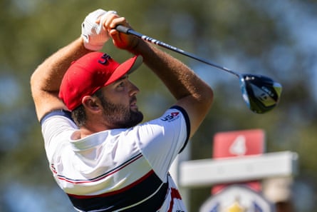 Scottie Scheffler hits a shot