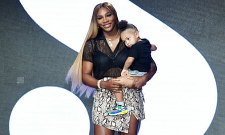 Serena Williams and daughter Olympia at a 2019 fashion show for her eponymous line.