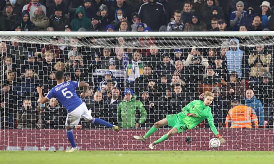 Caoimhin Kelleher’s save from Ryan Bertrand was vital in Liverpool’s shootout triumph