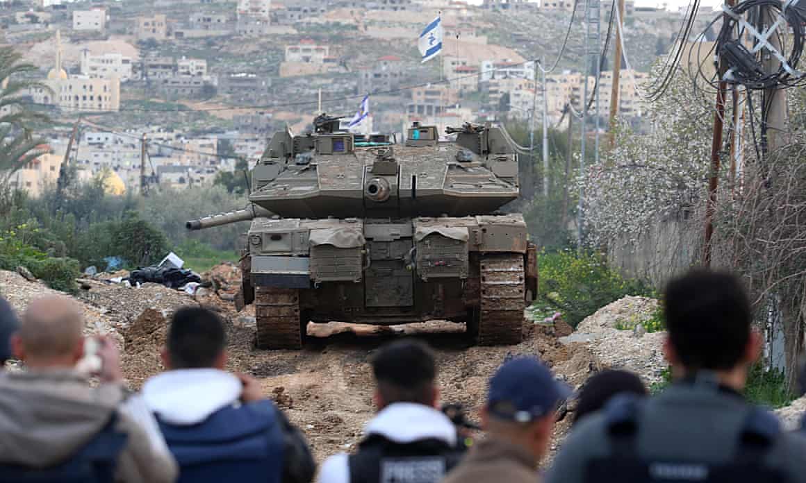 Israel enters the West Bank with tanks.