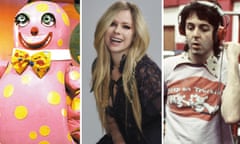 (L-R) Mr Blobby, Avril Lavigne and Paul McCartney.