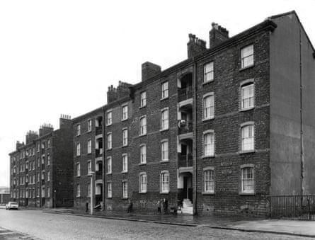 St Martin’s Cottages, Liverpool, the first council flats, built in 1869 and demolished in 1977.