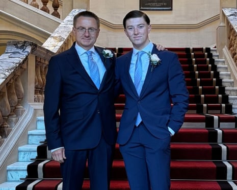 Henry Nowak with his father, Mark, in a family photo.