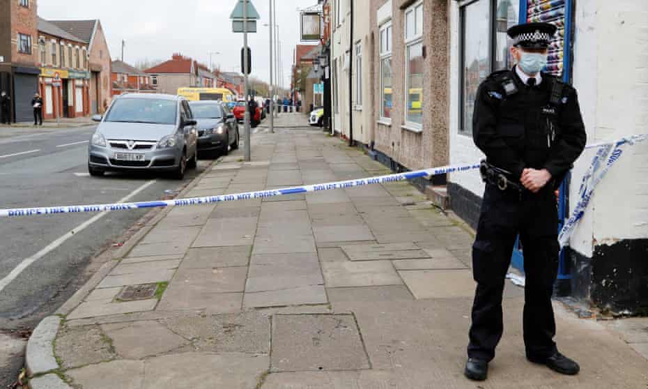 A police officer guards a cordon after a blast outside Liverpool Women's hospital in November.