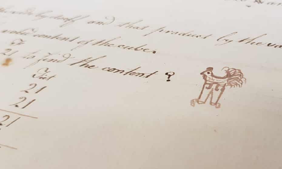 Doodles from the pages of Richard Beale’s maths book, from 18th century. Shared by the Museum of English Rural Life.