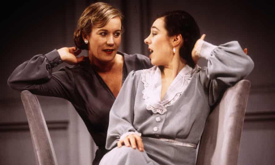 Sally Knyvette (Polly Cockpurse) and Annabelle Apsion (Lady Brenda Last) in the Palace theatre, Watford’s adaptation of A Handful Of Dust.