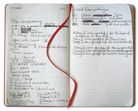 A page from Moya Sarner’s gratitude journal.