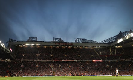 A general view of the Stretford End during the Champions League quarter-final first leg against Bayern Münich at Old Trafford in April 2014.