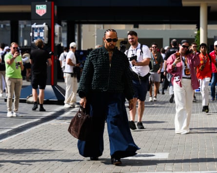 Lewis Hamilton in extra-wide jeans this year.