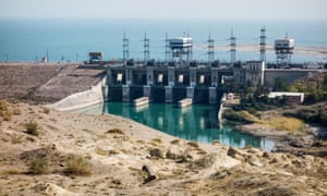 The 126MW Soviet-built Qairokkum plant in Tajikistan. Protesters say 19m fish are being killed each year by the dam’s turbines.