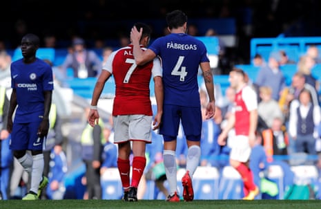 Fabregas and Sanchez after the final whistle.