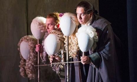 Morgan Pearse as Figaro and Eleazar Rodriguez as Count Almaviva in The Barber of Seville at the London Coliseum.