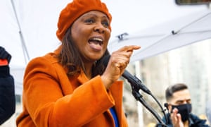 Letitia James at an Asian American Foundation ‘Rise Up Against Asian Hate’ rally in New York on 27 February.