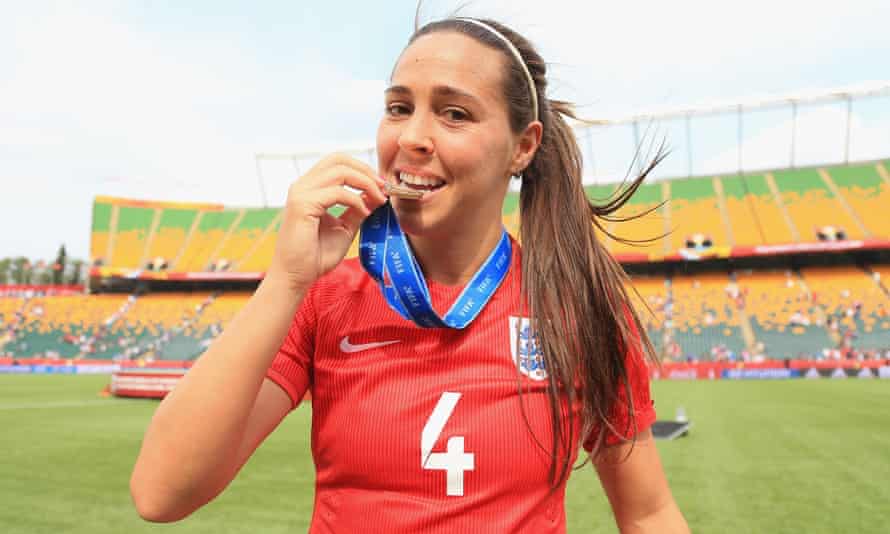 Fara Williams celebrates England’s third place at the 2015 World Cup.