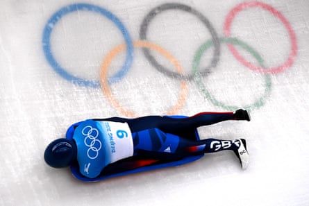 Matt Weston during the skeleton heats in Beijing in 2022.