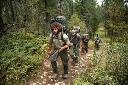 A forest service trail crew heads into the Lee Metcalf Wilderness Area in Montana.